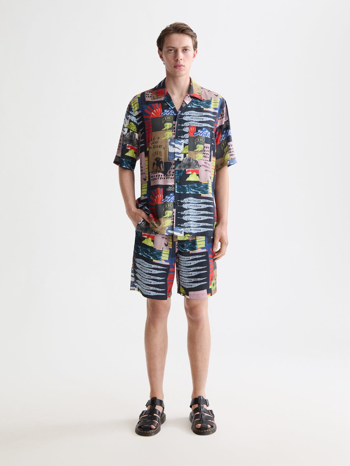 Fave - Printed Tencel Regular Fit Bermuda Shorts