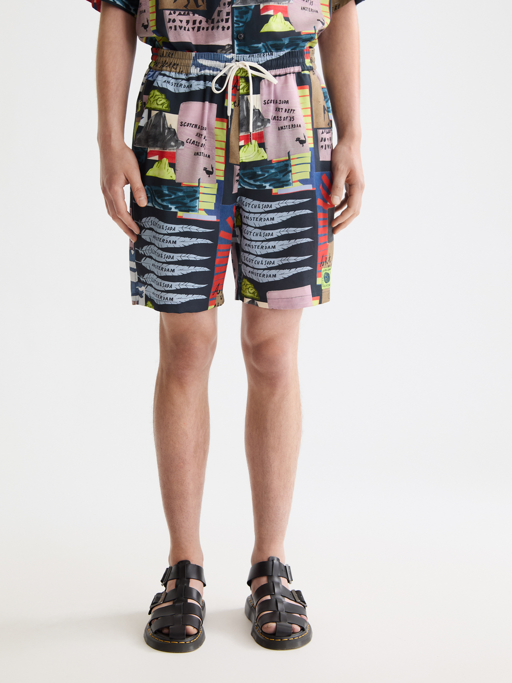 Fave - Printed Tencel Regular Fit Bermuda Shorts