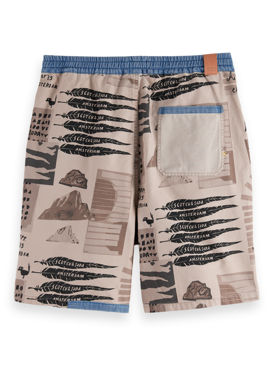 Loose-Fit Printed Washed Bermuda Shorts