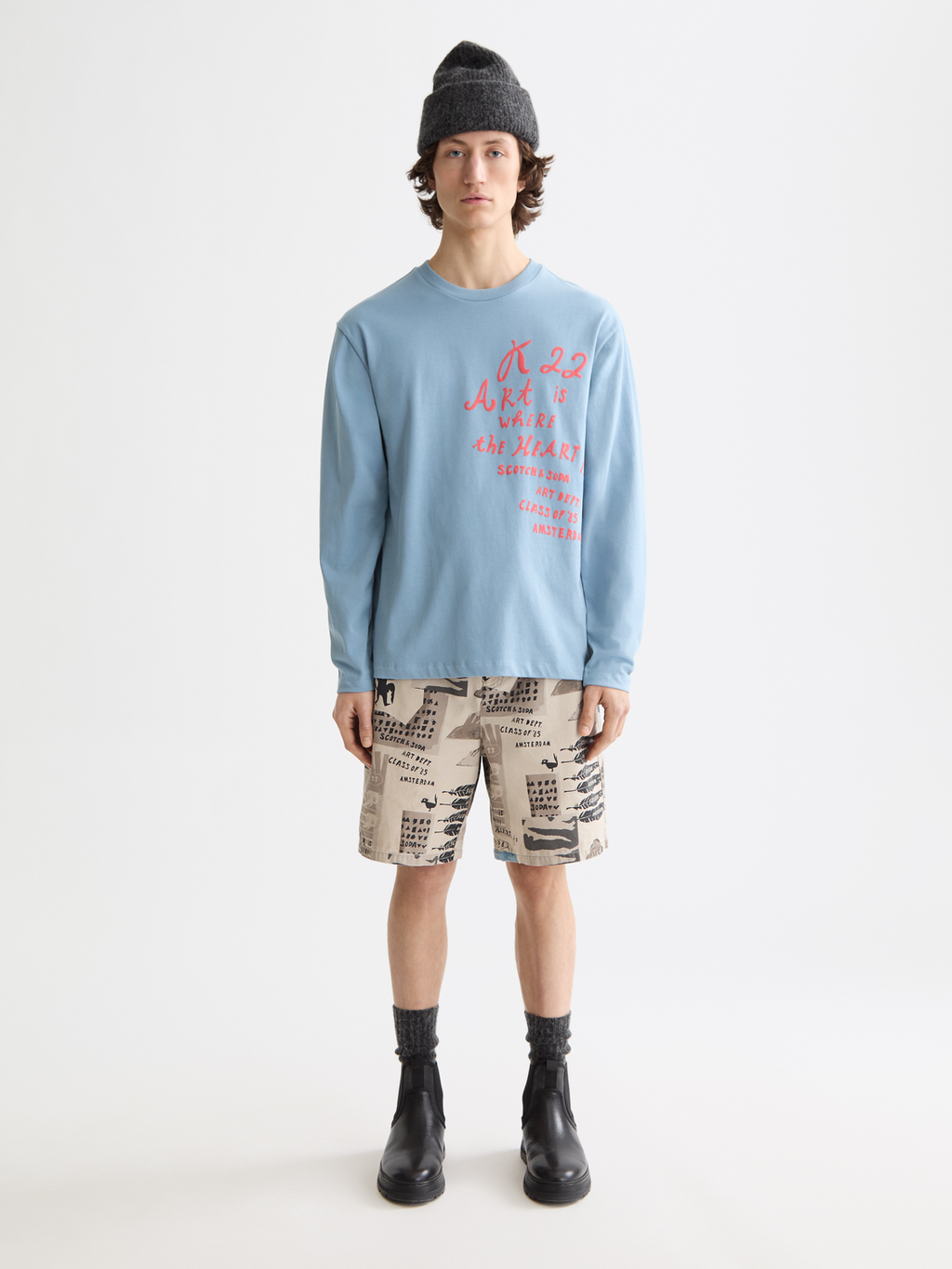 Relaxed-Fit Long-Sleeved Artwork T-Shirt