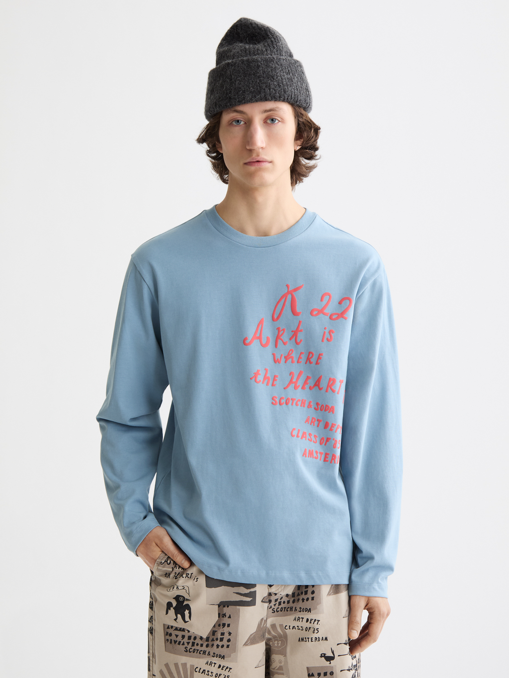 Relaxed-Fit Long-Sleeved Artwork T-Shirt