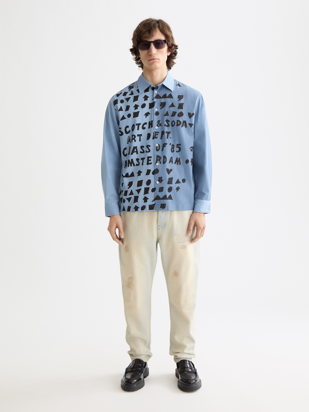 Relaxed-Fit Letters Poplin Shirt