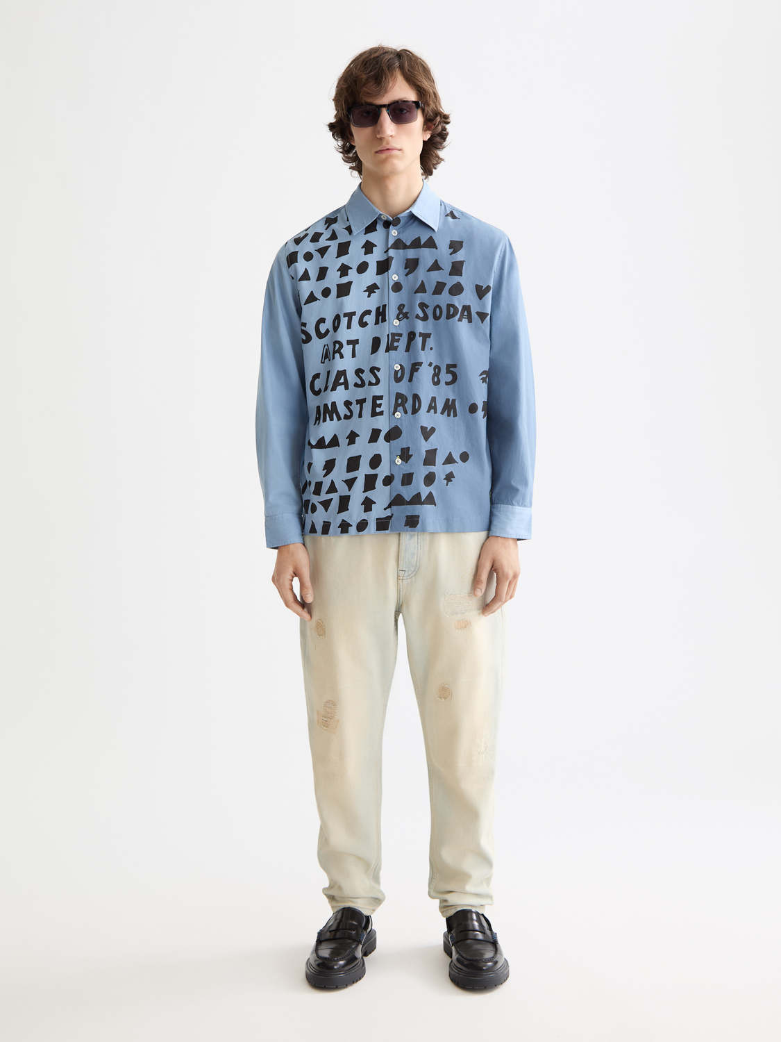 Relaxed-Fit Letters Poplin Shirt