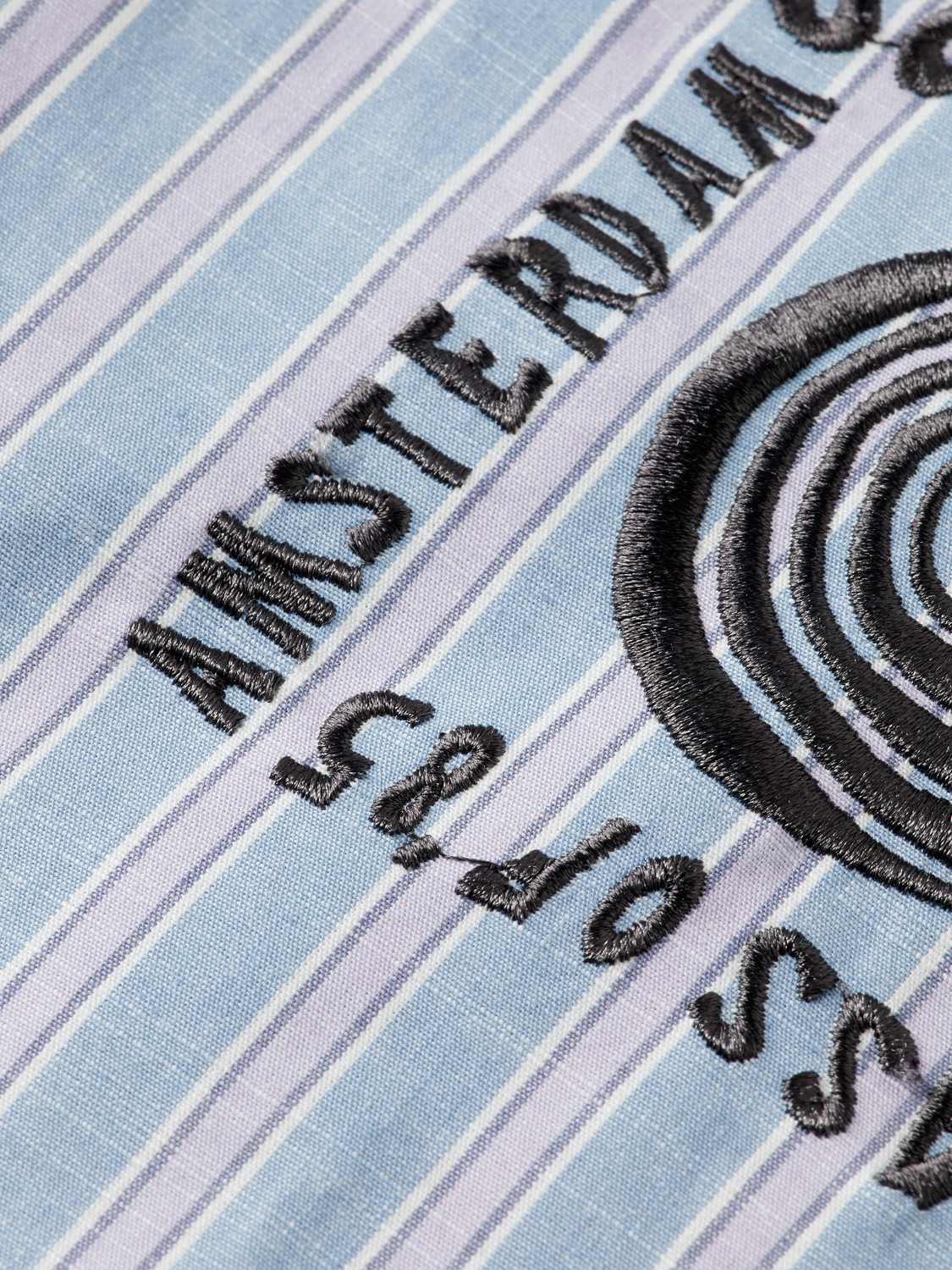 Graphic Patchwork Striped Oxford