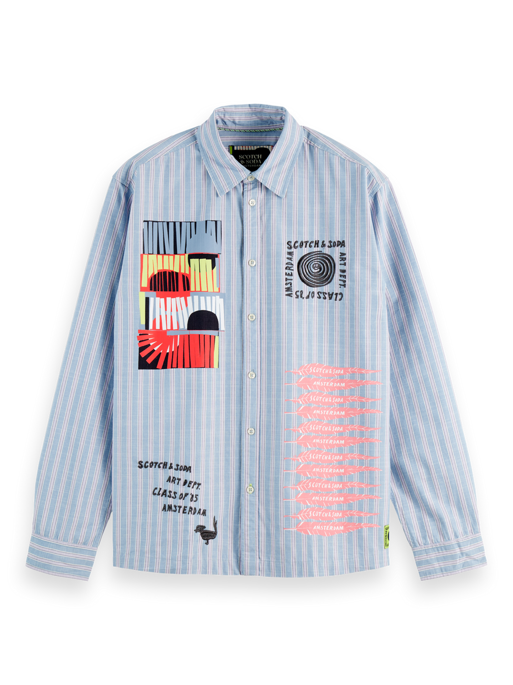Graphic Patchwork Striped Oxford