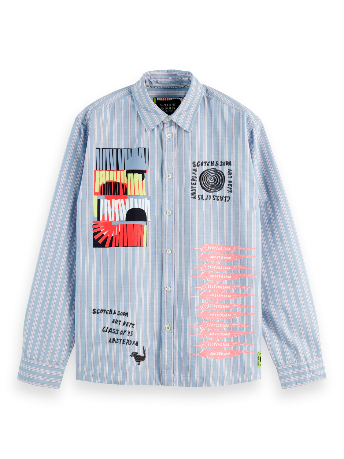 Graphic Patchwork Striped Oxford