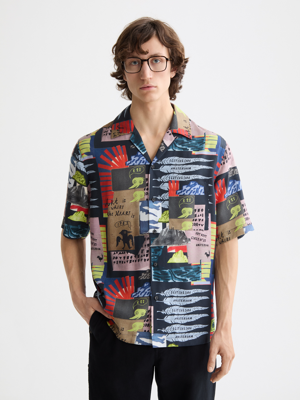 Relaxed-Fit Tencel All-Over Printed Short-Sleeved Shirt