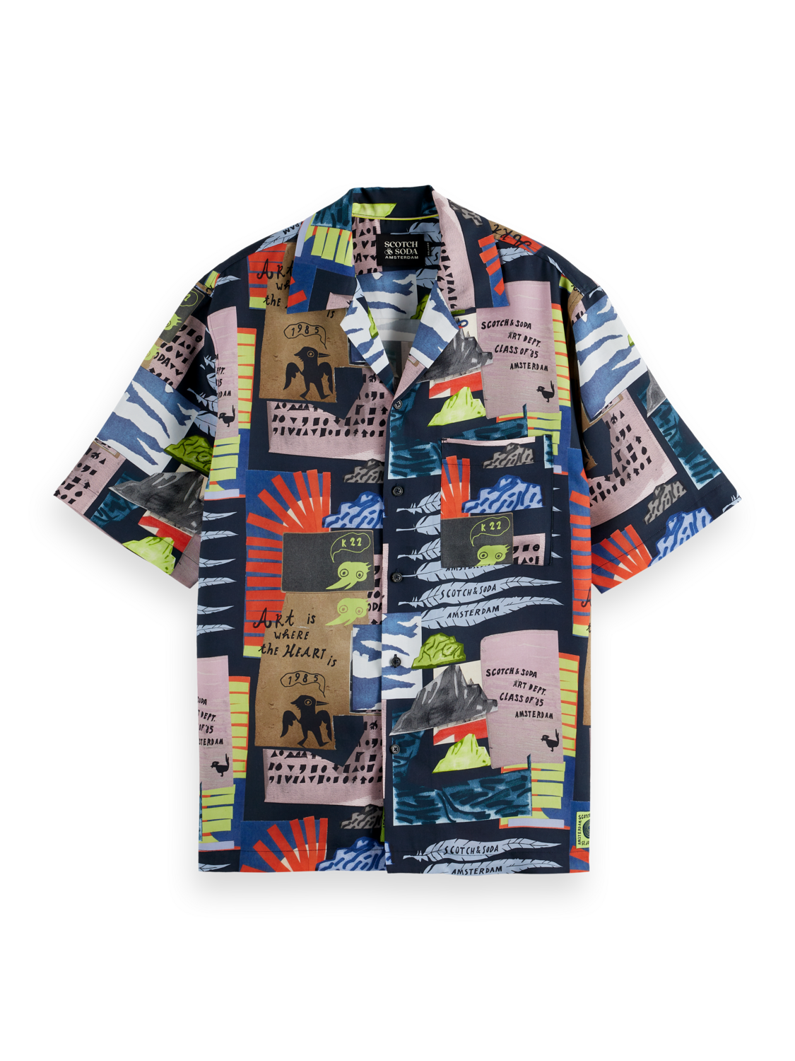 Relaxed-Fit Tencel All-Over Printed Short-Sleeved Shirt – Scotch Relaxed-Fit Tencel All-Over Printed Short-Sleeved Shirt – Scotch
