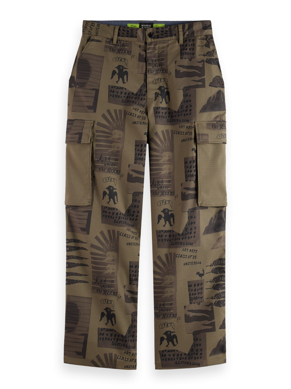 Baggy Fit All-Over Printed Cargo Pants
