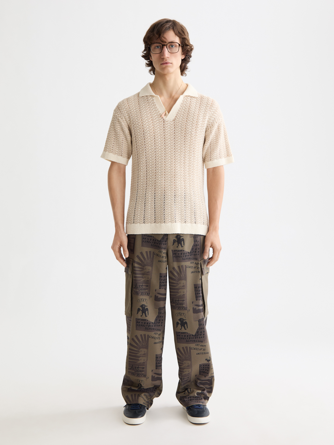 Baggy Fit All-Over Printed Cargo Pants