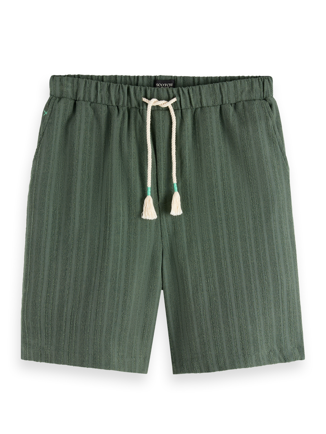 Fave - Tonal Striped  Regular Fit Bermuda Shorts