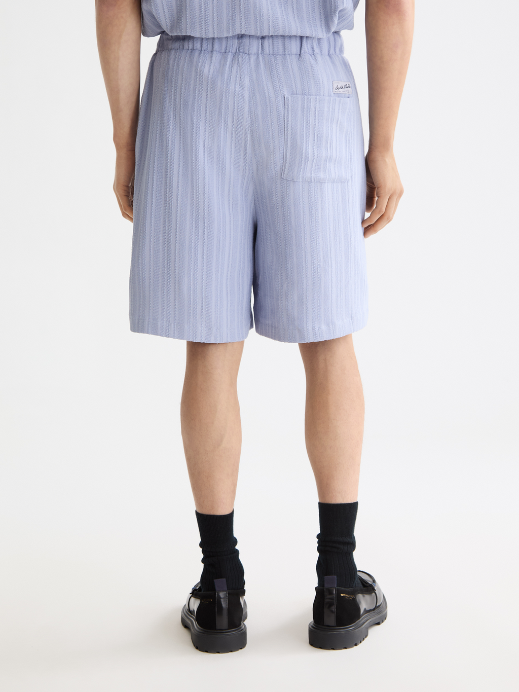 Fave - Tonal Striped  Regular Fit Bermuda Shorts