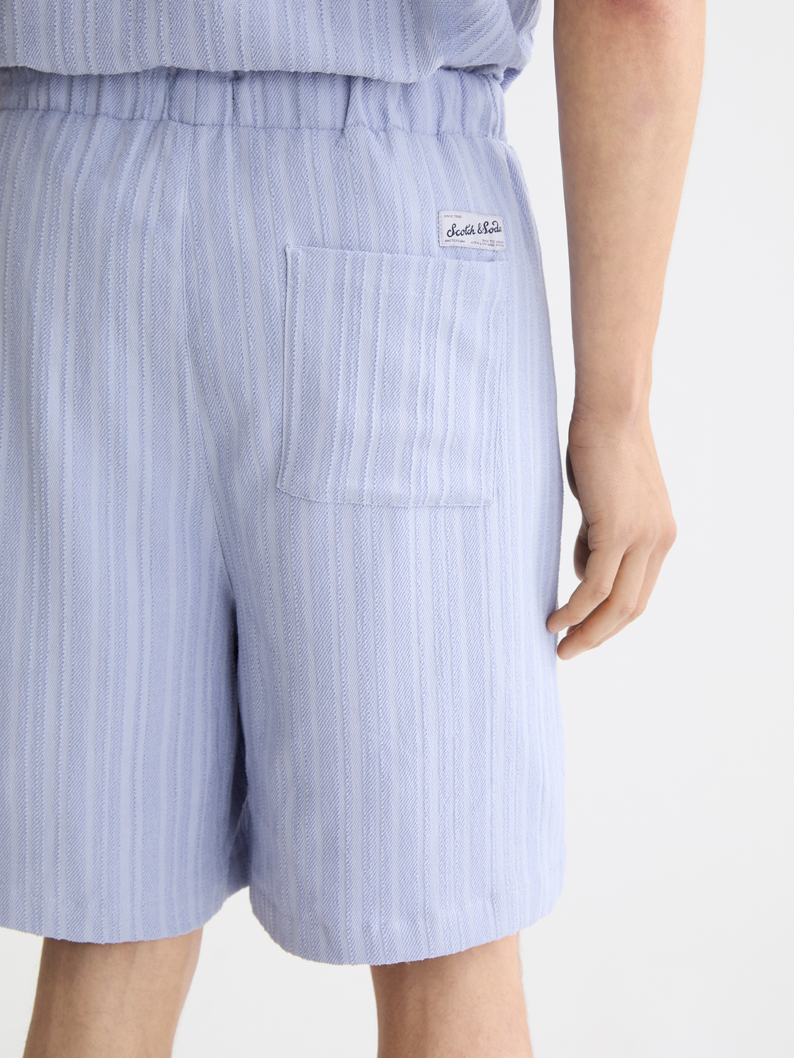 Fave - Tonal Striped  Regular Fit Bermuda Shorts