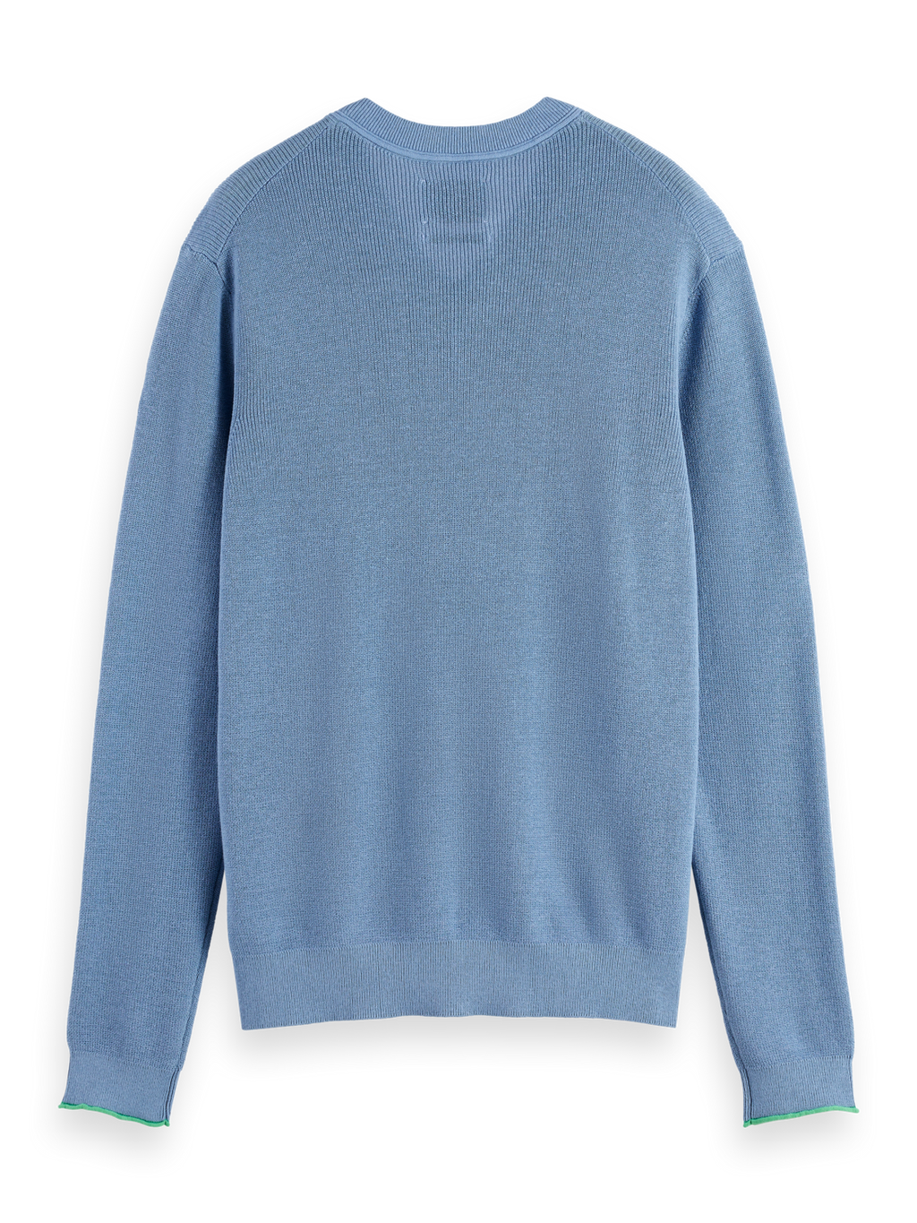 Regular-Fit Cotton Linen V-Neck Pullover