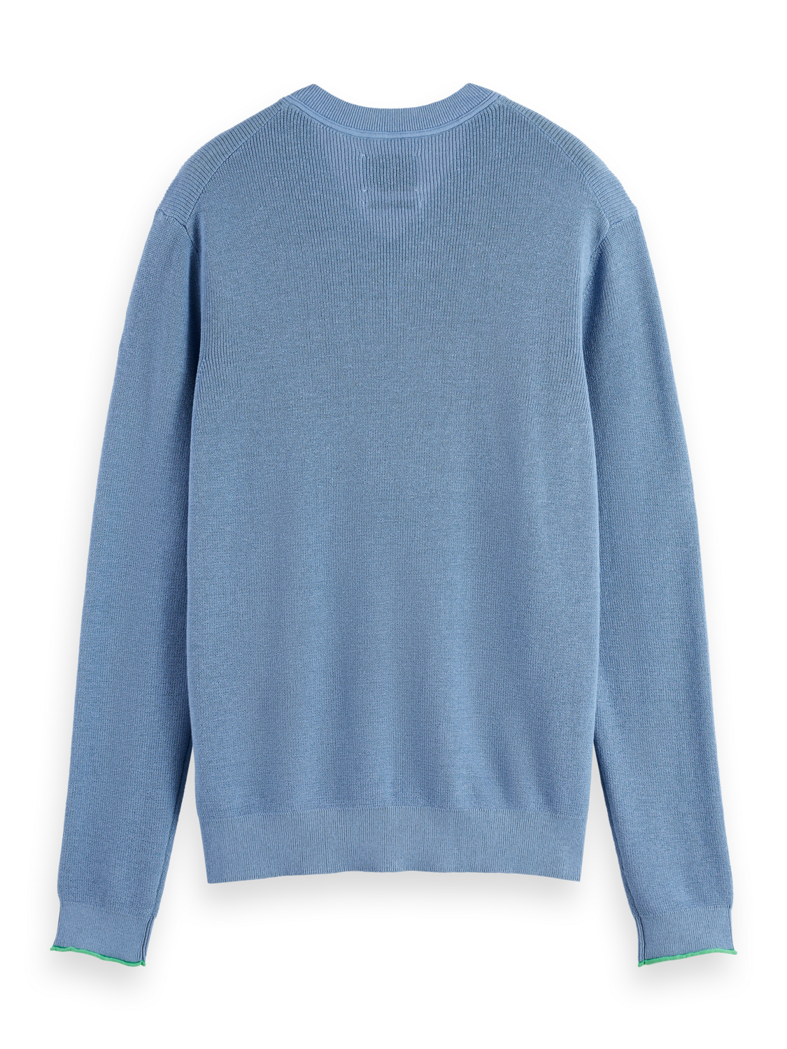 Regular-Fit Cotton Linen V-Neck Pullover