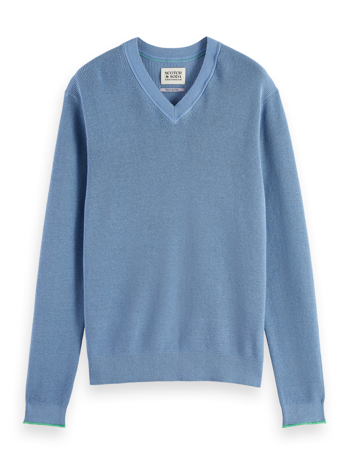 Regular-Fit Cotton Linen V-Neck Pullover
