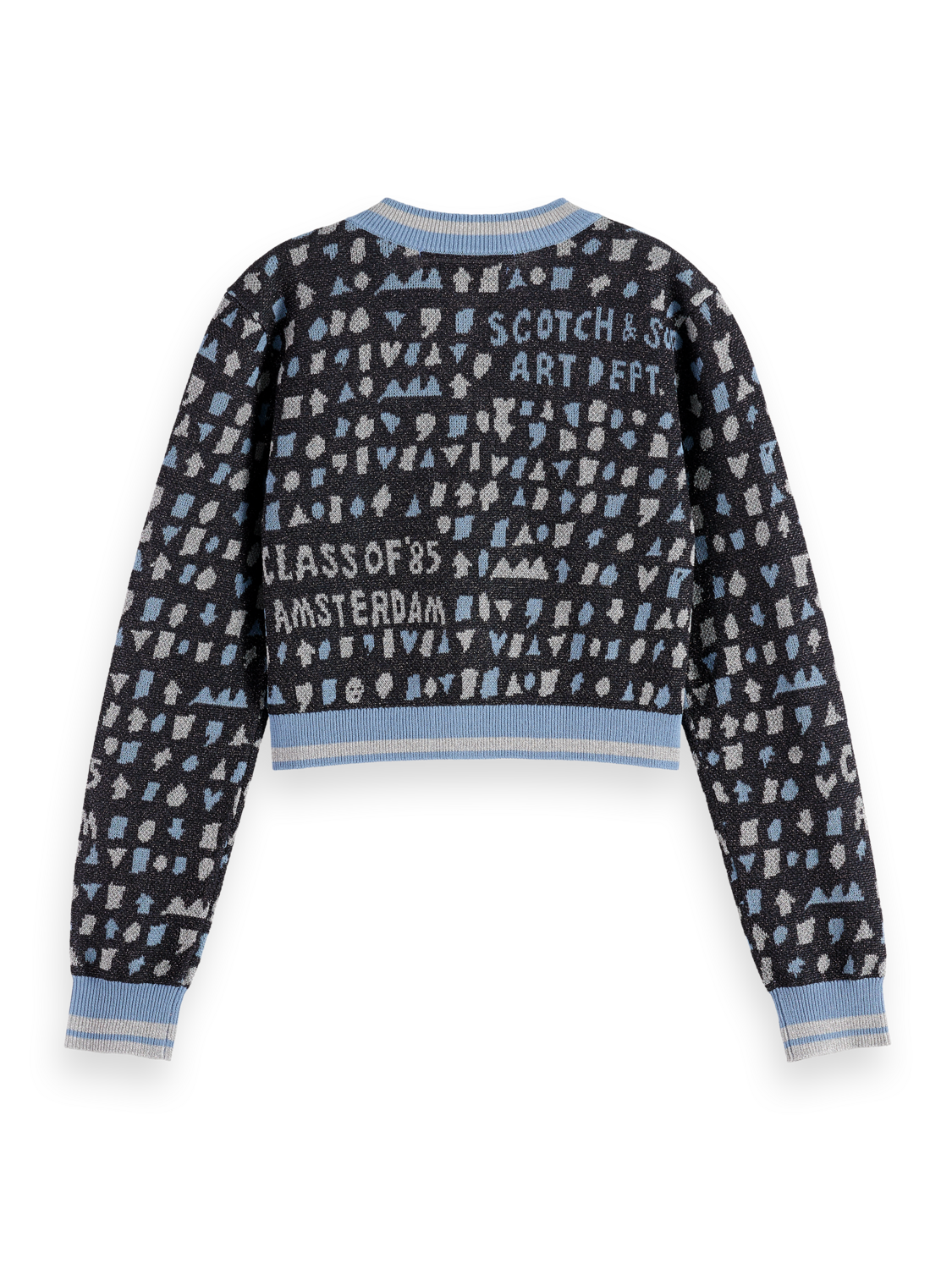 Girls' Slim-Fit Cropped Jacquard Cardigan