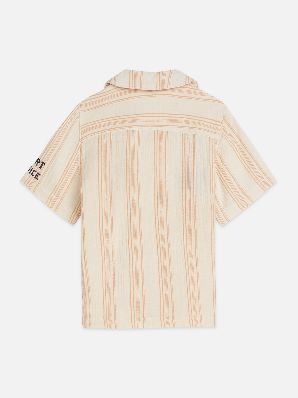 Boys' Placed Embroidery Stripe Cotton Short Sleeve Shirt