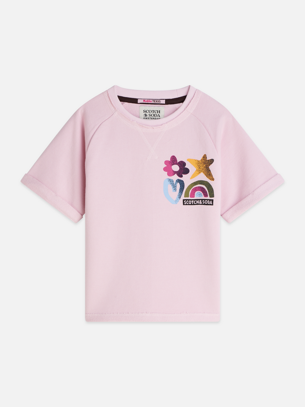 Girls' Front And Back Artwork Short Sleeve Sweatshirt