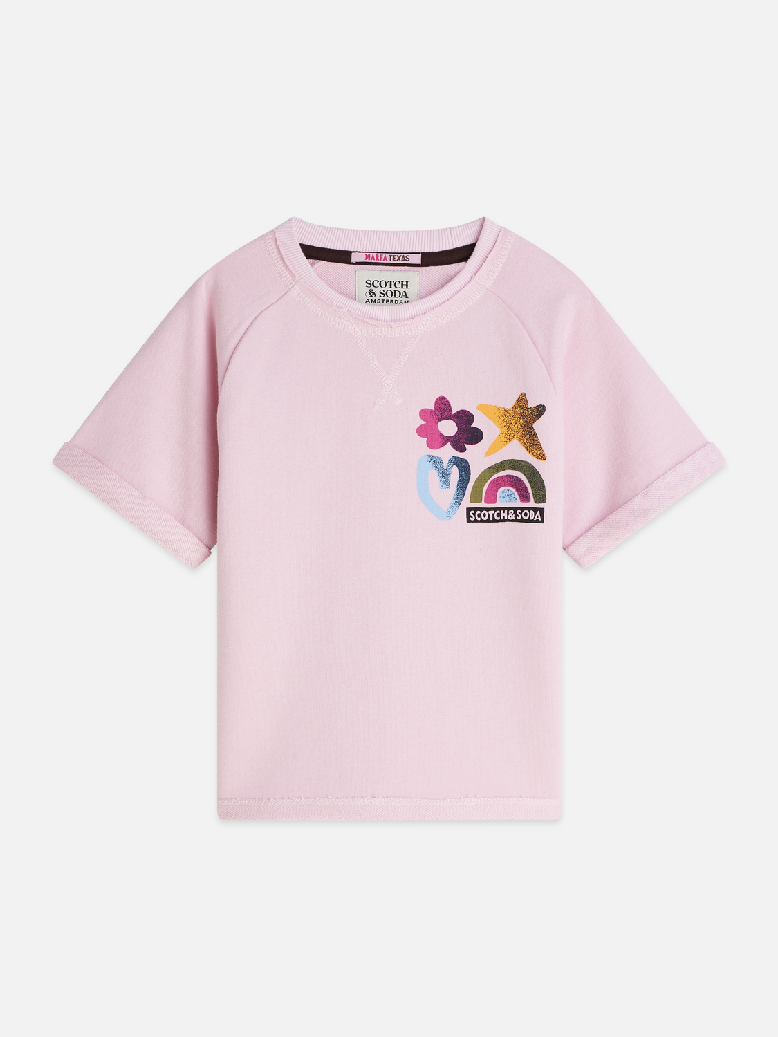 Girls' Front And Back Artwork Short Sleeve Sweatshirt