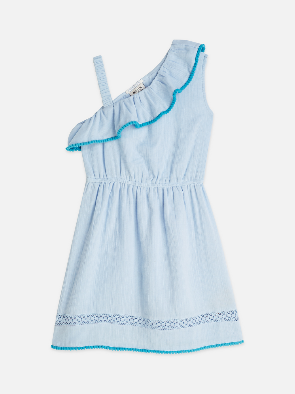 Girls' Asymmetrical Ruffle Cotton Dress
