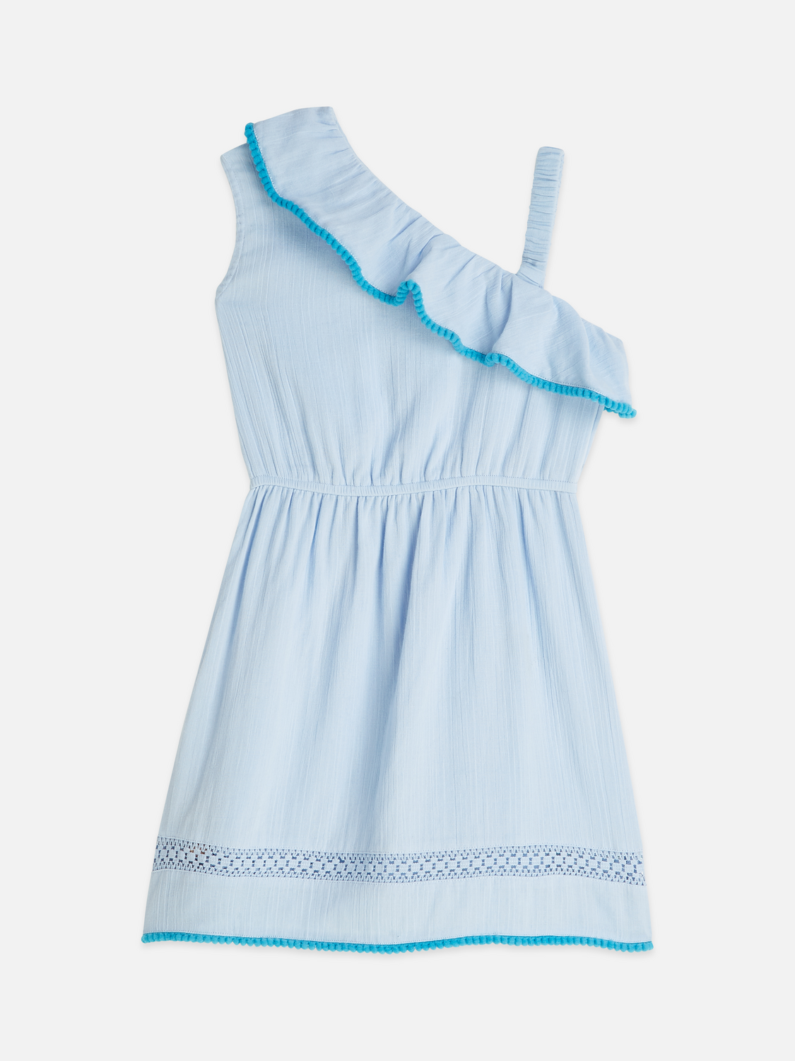 Girls' Asymmetrical Ruffle Cotton Dress