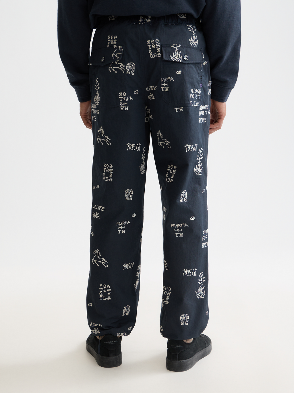 Embroidered Cotton-Blend Relaxed Straight-Fit Chino