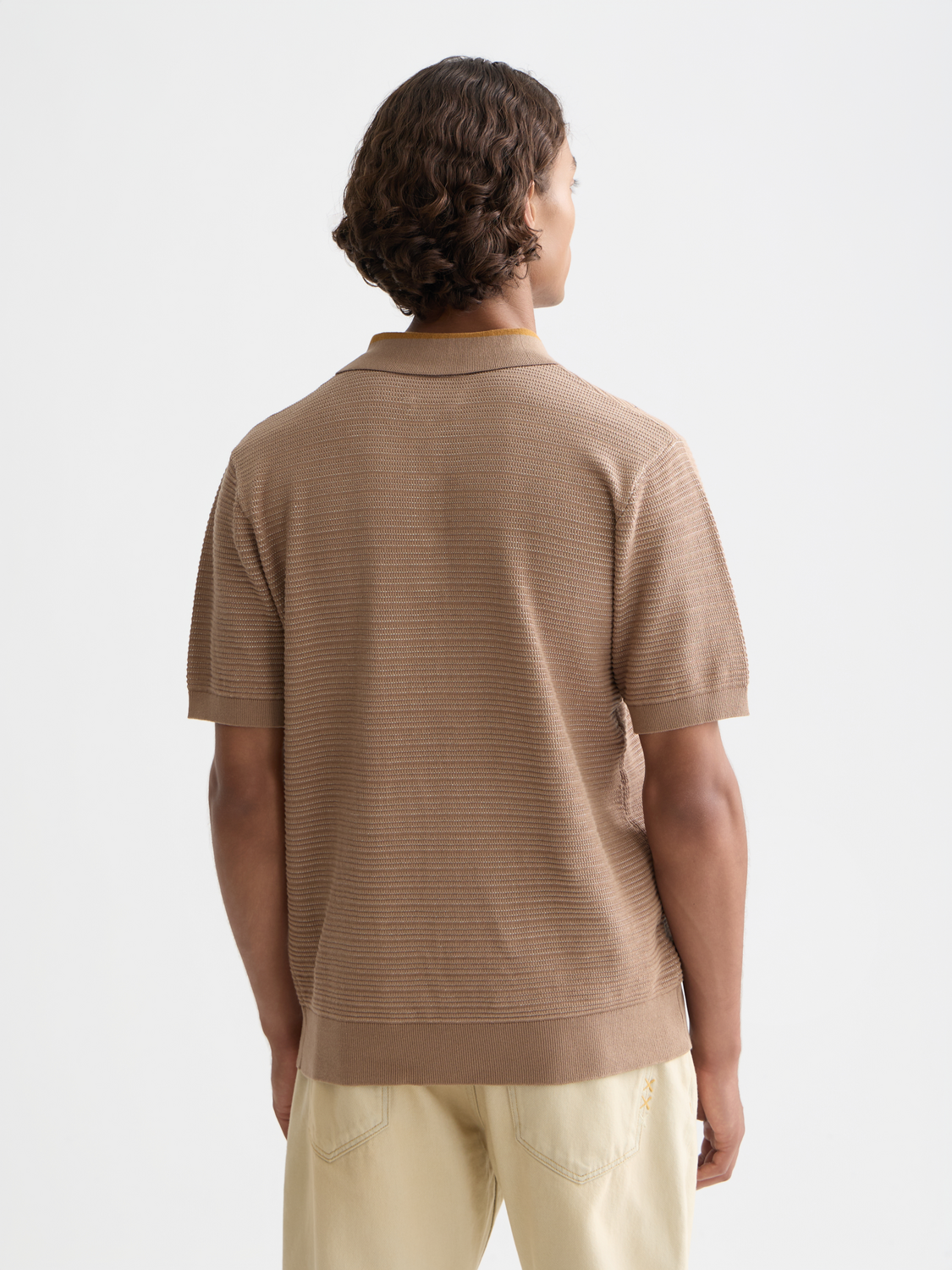 Structured Knitted Regular-Fit Polo