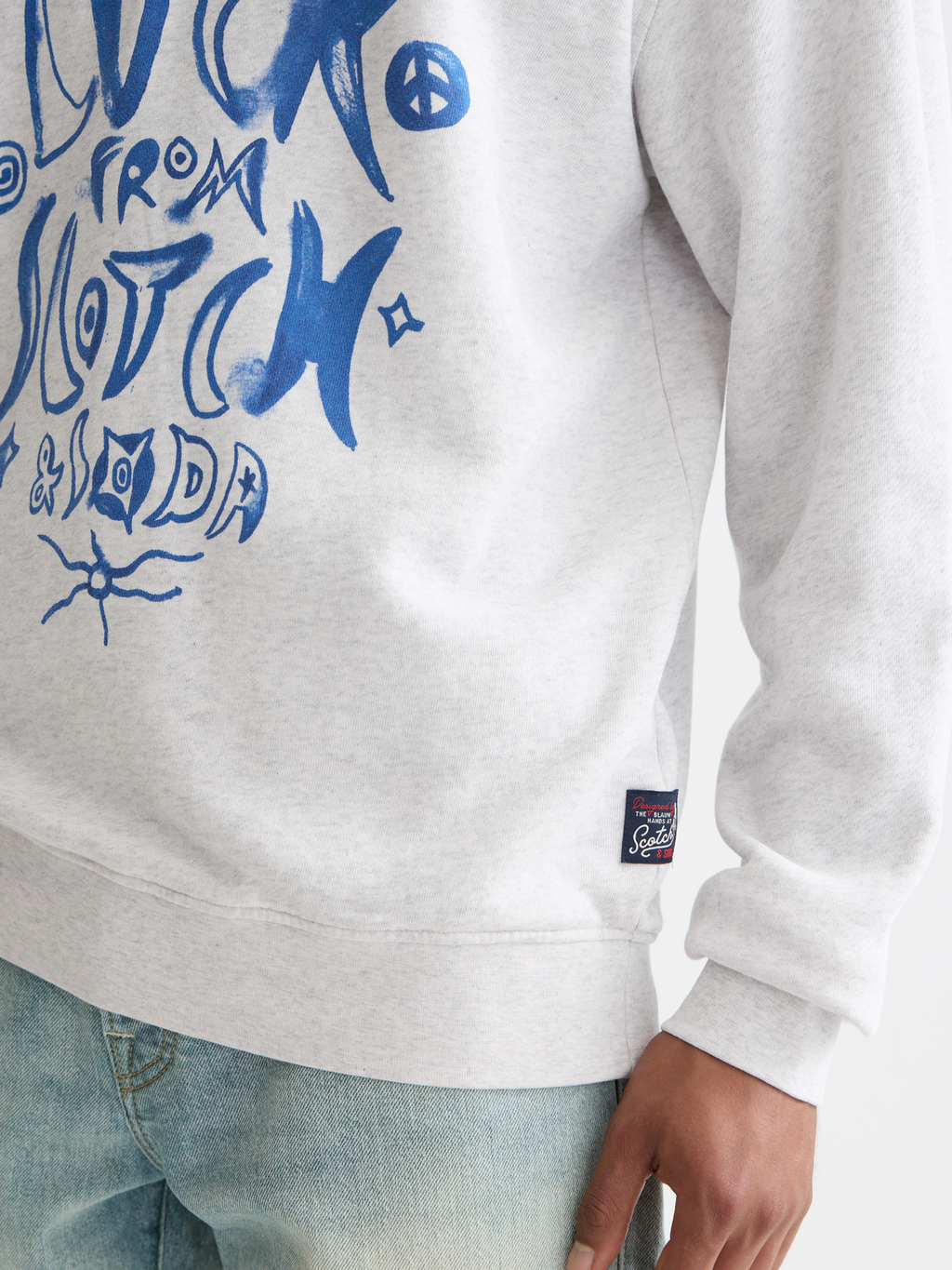 Washed Denim Graphic Sweatshirt