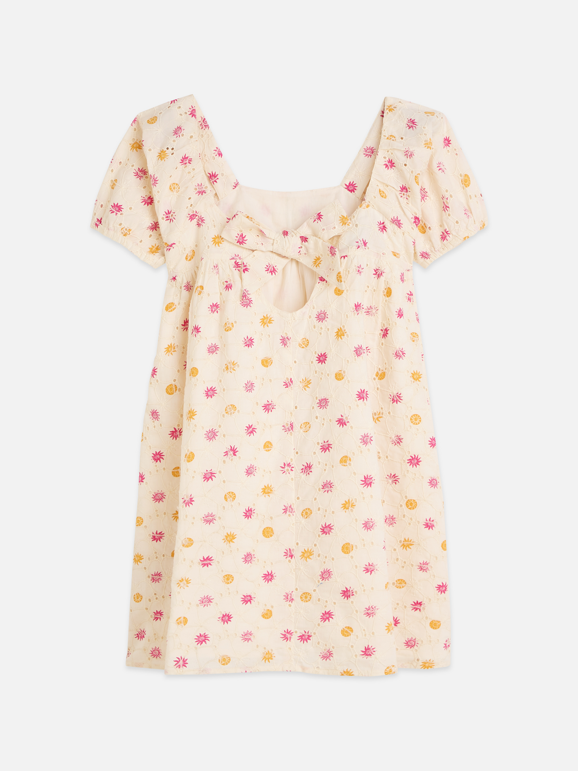Girls' Printed Embroidered Cotton Dress