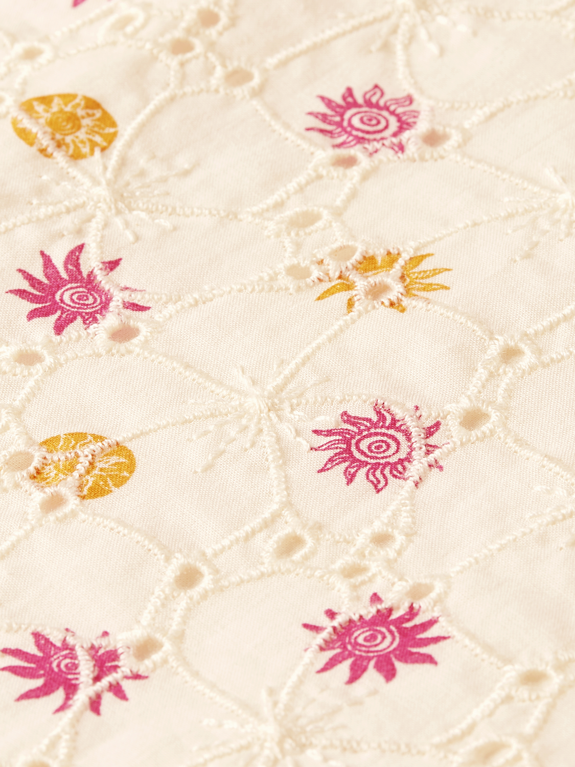 Girls' Printed Embroidered Cotton Dress