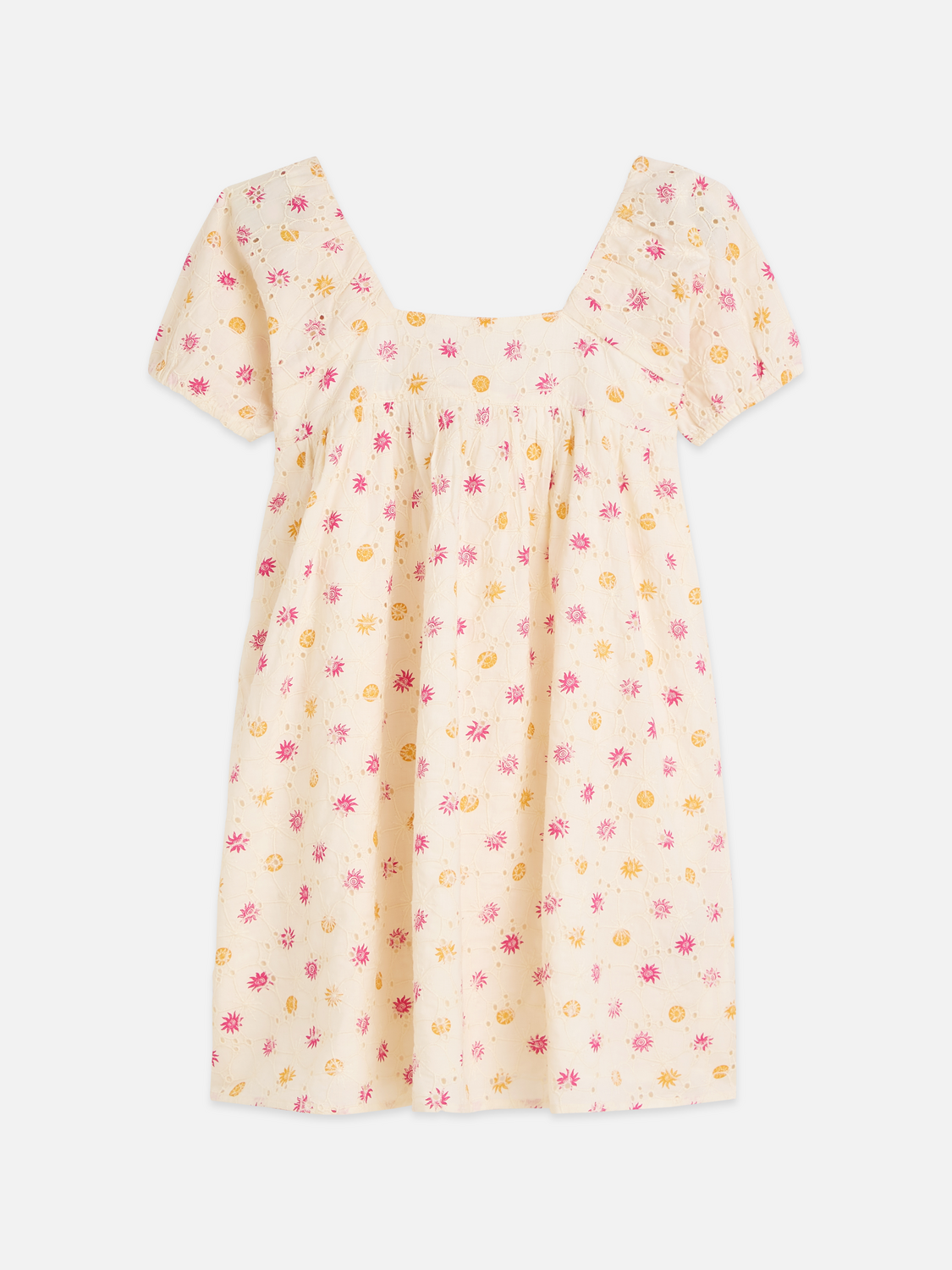Girls' Printed Embroidered Cotton Dress