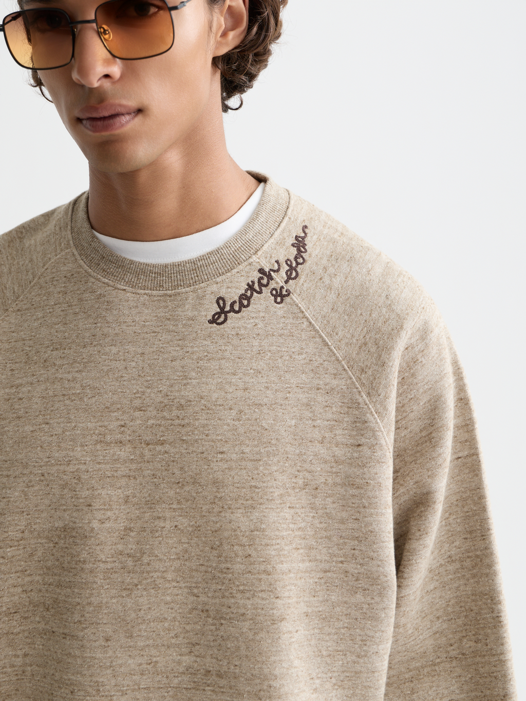 Space Yarn Embroidered Loose-Fit Sweatshirt