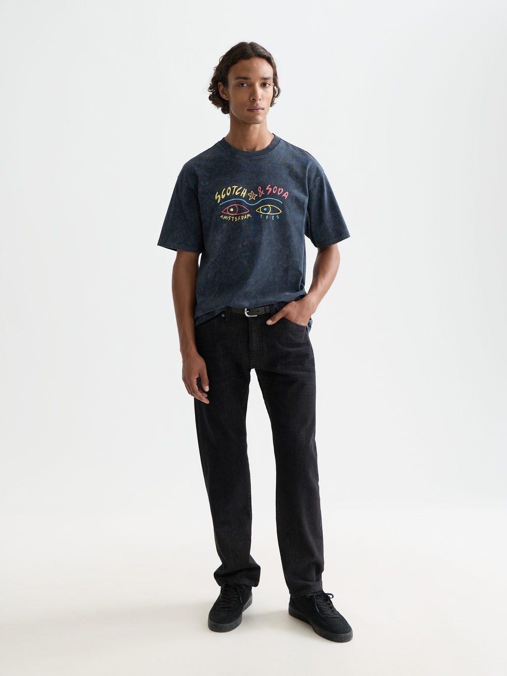 Front Artwork Relaxed-Fit Snow-Washed T-Shirt