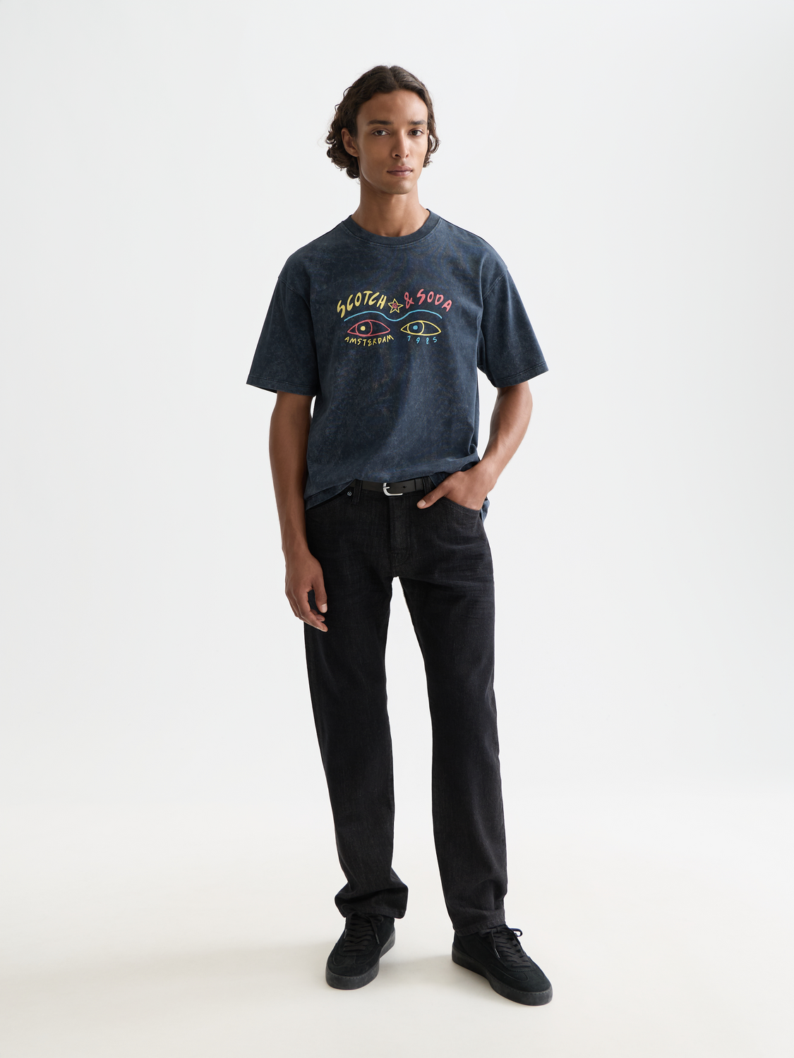 Front Artwork Relaxed-Fit Snow-Washed T-Shirt