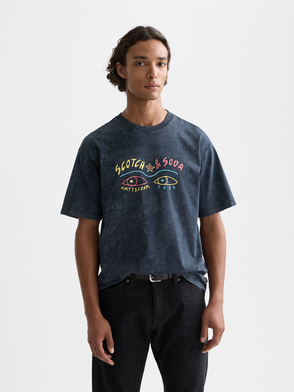 Front Artwork Relaxed-Fit Snow-Washed T-Shirt