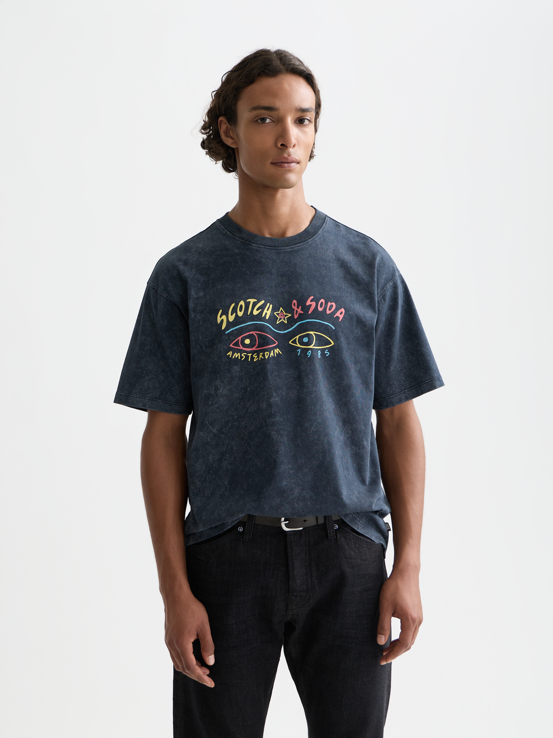 Front Artwork Relaxed-Fit Snow-Washed T-Shirt