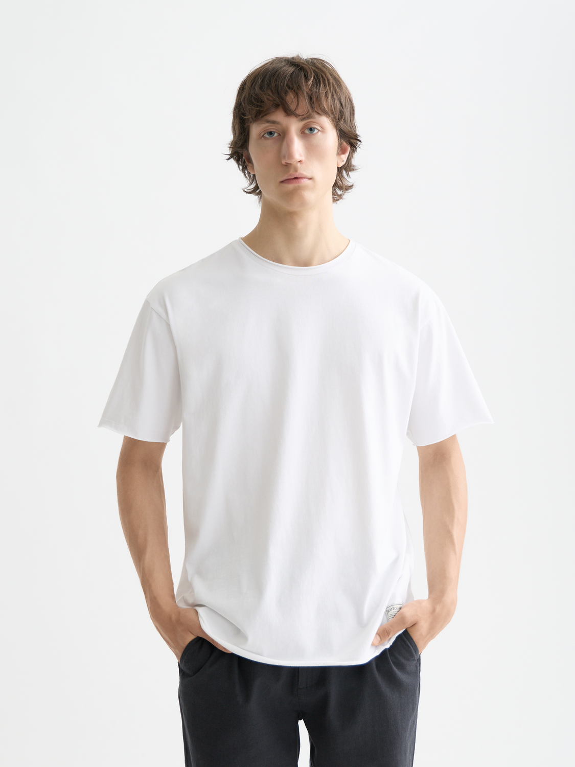 Essentials Raw-Edged Relaxed-Fit Garment-Dyed T-Shirt