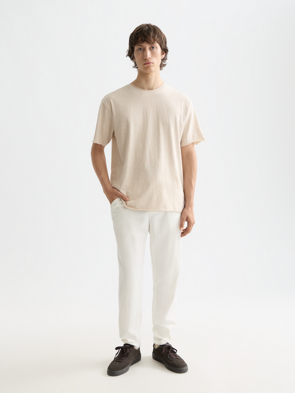 Essentials Raw-Edged Relaxed-Fit Garment-Dyed T-Shirt