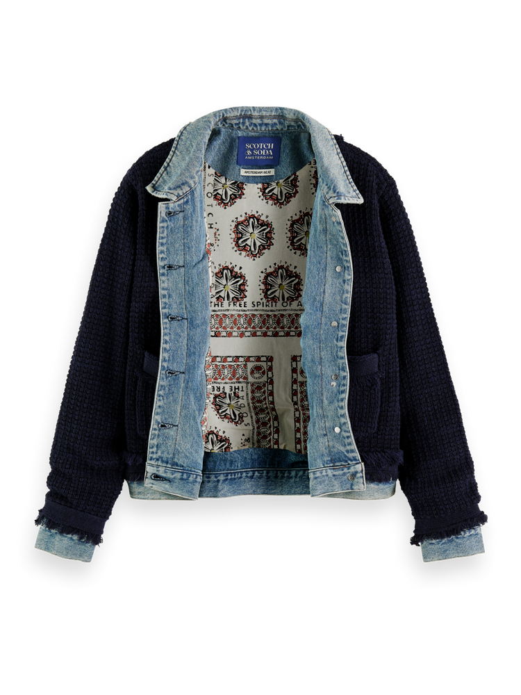 Denim Tweed Mix Blazer Jacket Scotch Soda