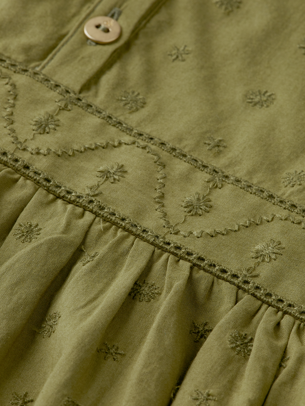 Girls' Broderie Anglaise Panel Dress