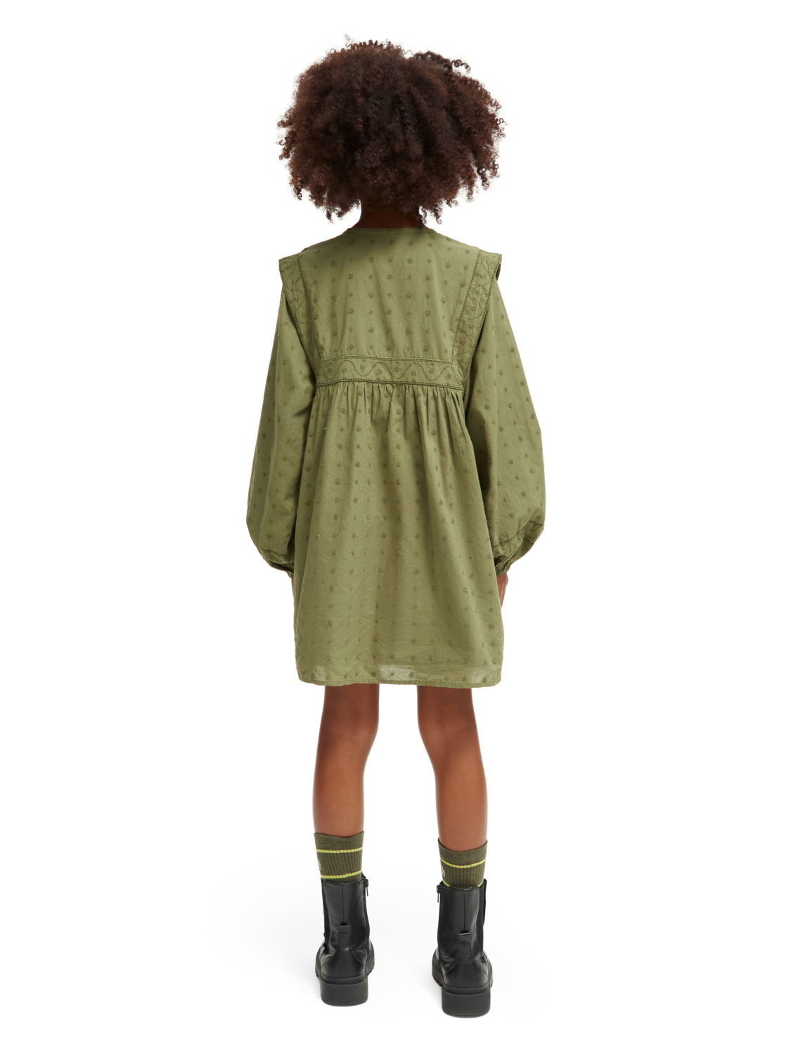 Girls' Broderie Anglaise Panel Dress