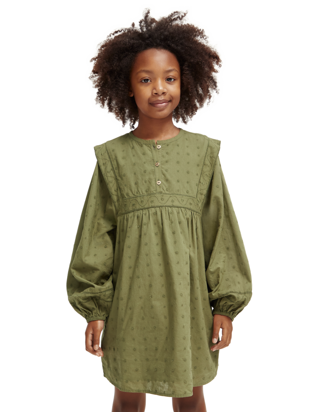Girls' Broderie Anglaise Panel Dress