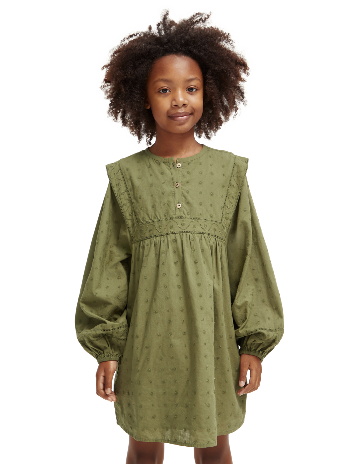 Girls' Broderie Anglaise Panel Dress