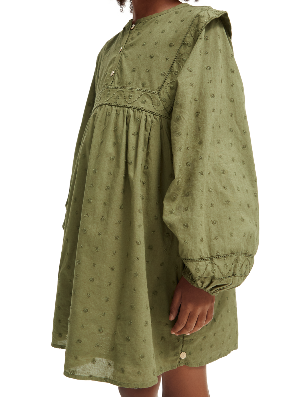 Girls' Broderie Anglaise Panel Dress