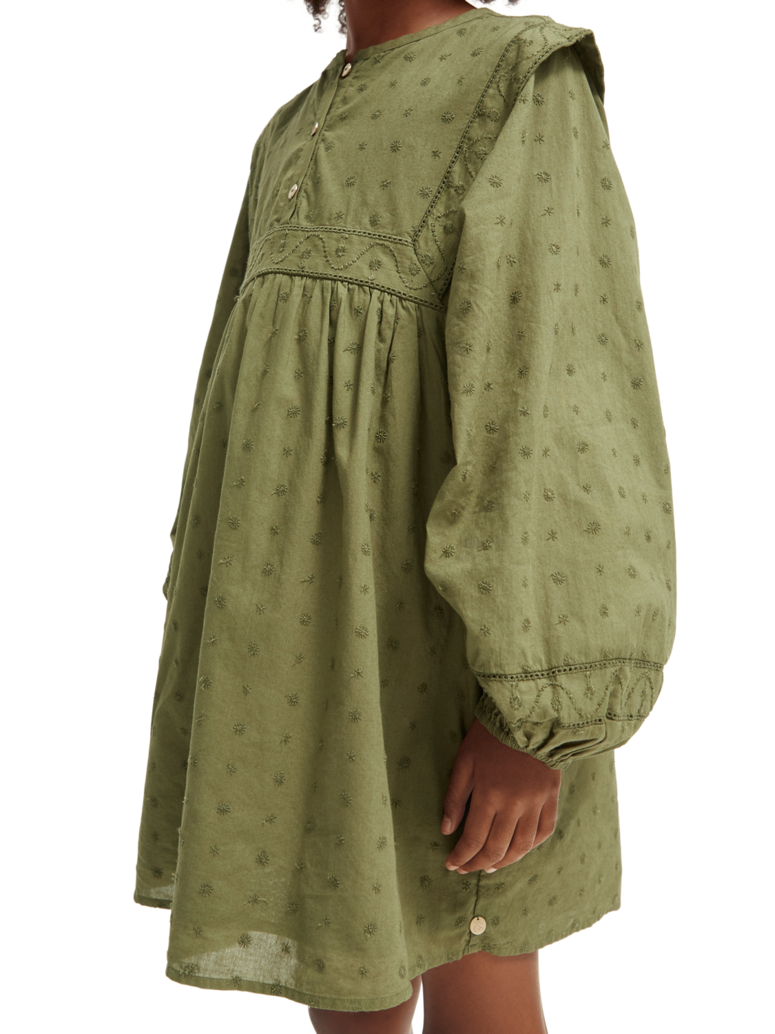 Girls' Broderie Anglaise Panel Dress