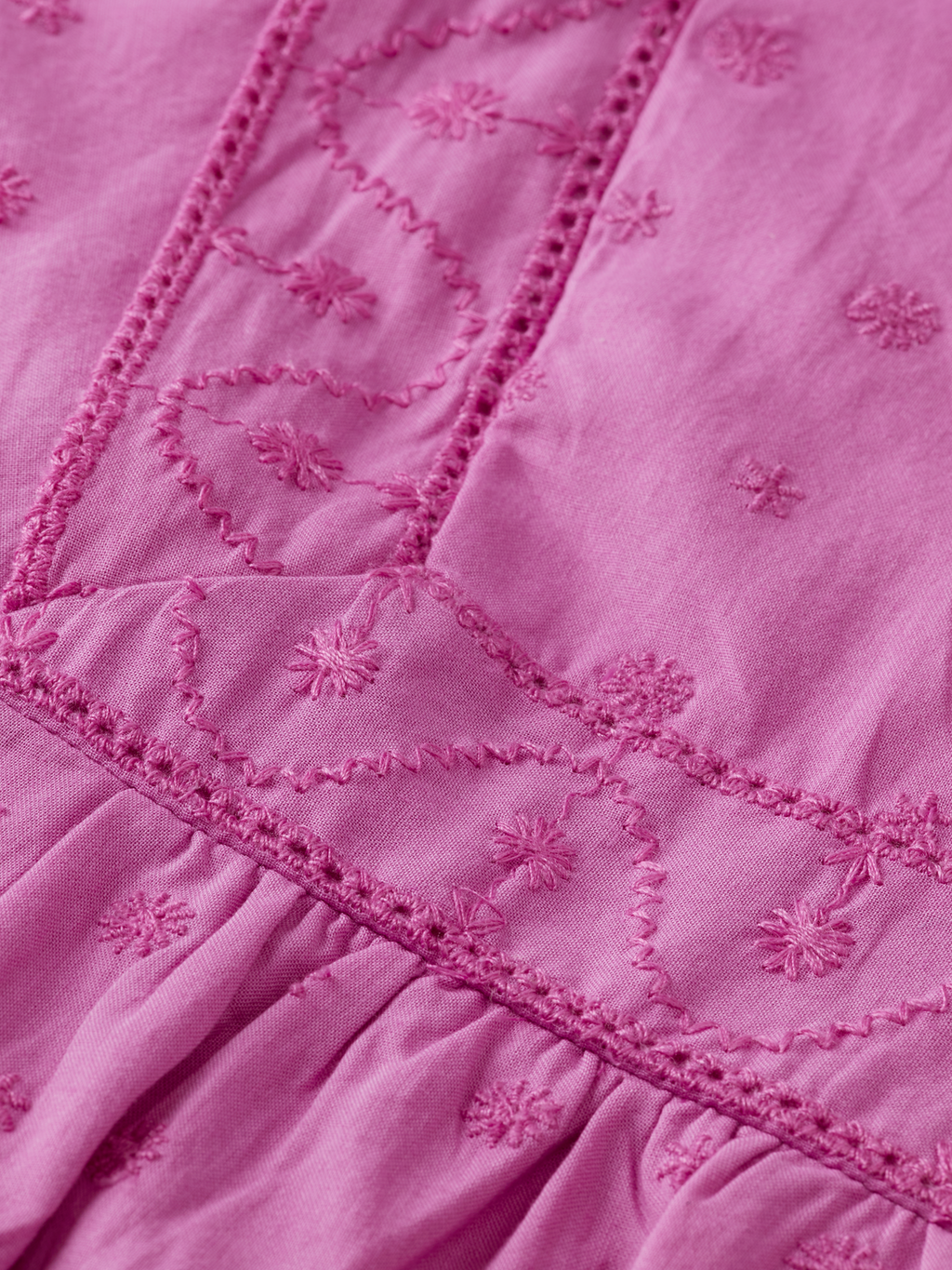 Girls' Broderie Anglaise Panel Dress