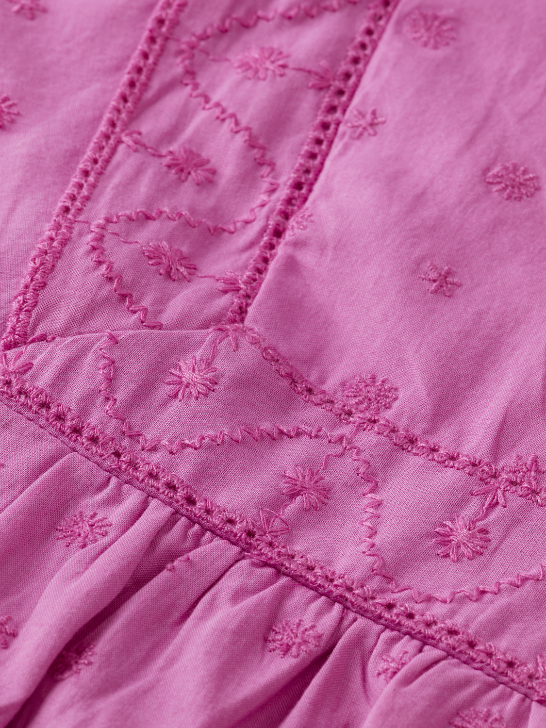 Girls' Broderie Anglaise Panel Dress