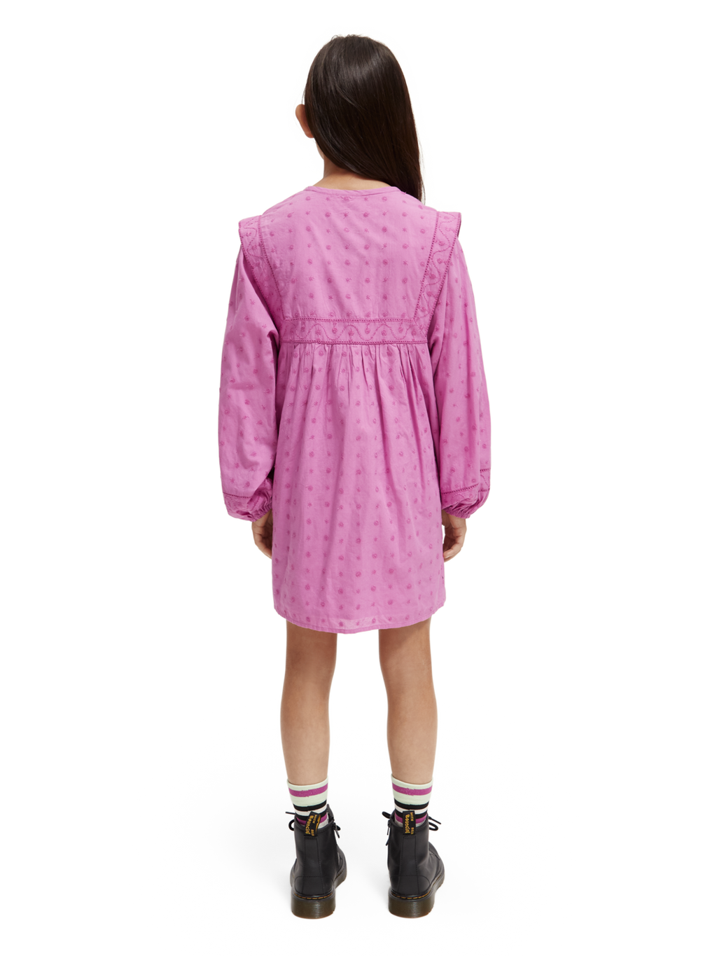 Girls' Broderie Anglaise Panel Dress