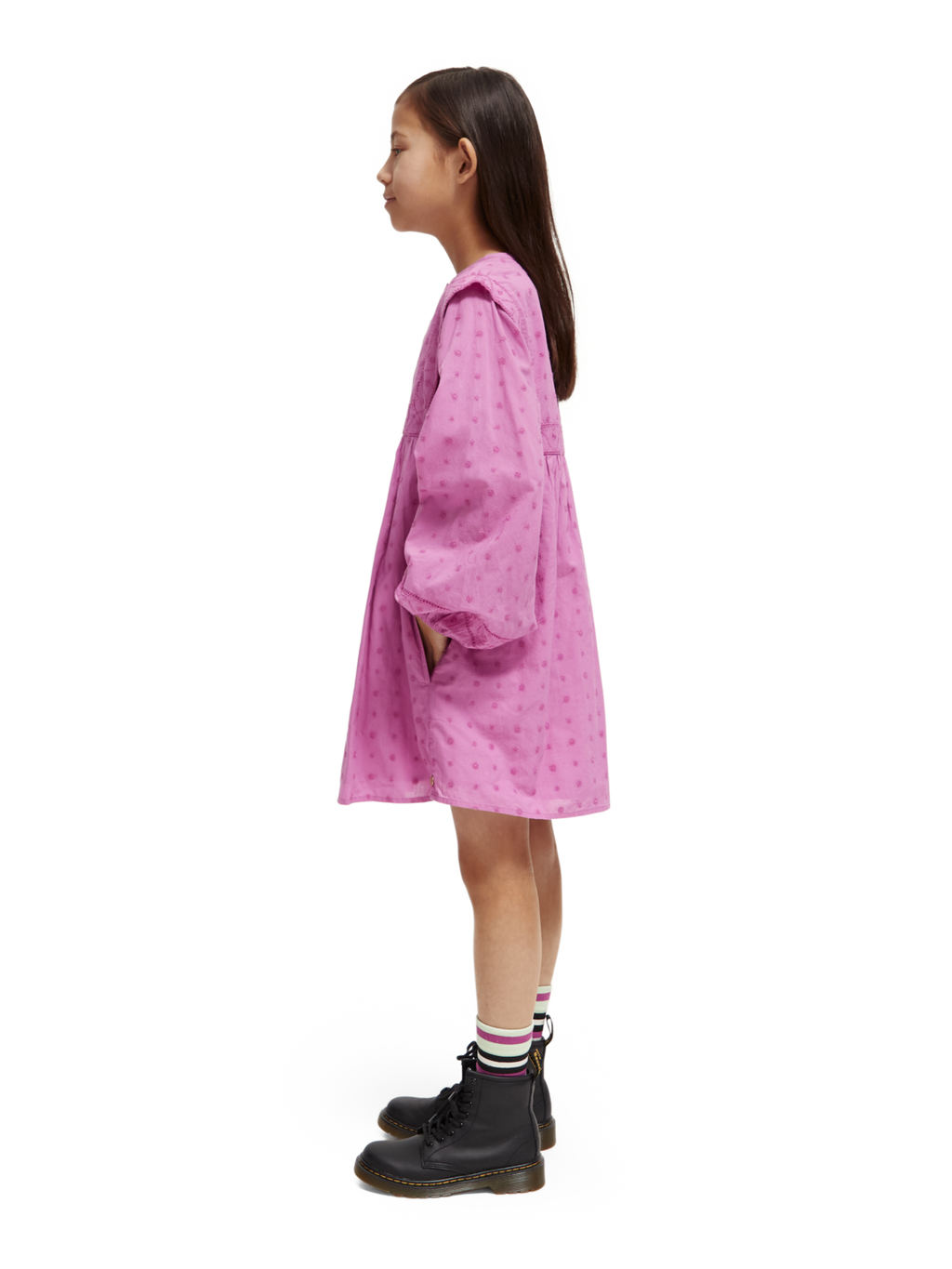 Girls' Broderie Anglaise Panel Dress